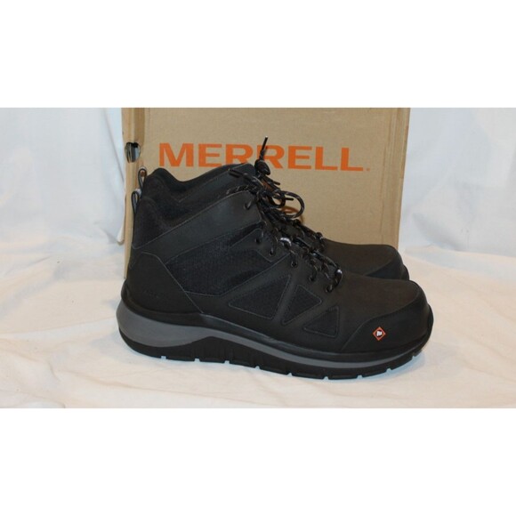 MERRELL WORK Men\'s Fullbench Speed Mid Carbon Fiber Toe Work Boot BLACK 15 $160 main image 5